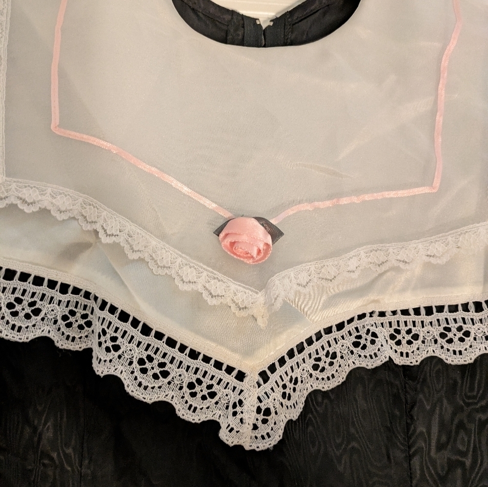 Gunne Sax Black Taffeta Dress with Lace Collar 8 - Picture 3 of 8